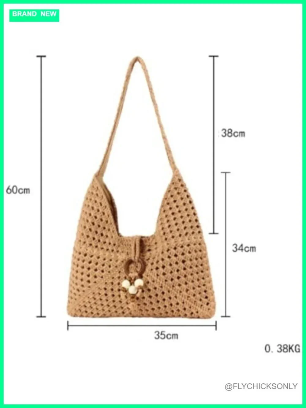 Straw Slouchy Hobo Bag Handwoven Satchel Tote Beach Shoulder Bag